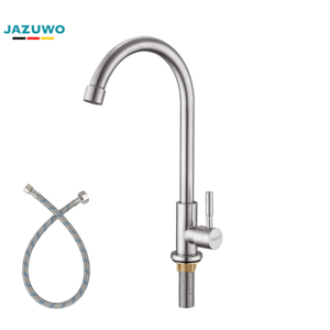 Kitchen Faucet Brushed Nickel 304 Stainless Steel Single Handle Single Hole Faucet Water Sink Tap