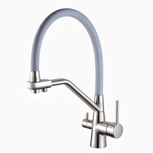 Stainless Steel Economic Flexible Brass Kitchen Basin Faucet Gun Metal Mixer Tap