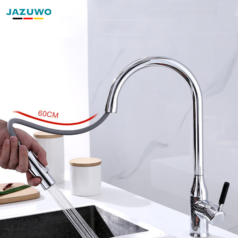 Hot and Cold Water Flexible Hoses for Single Handle Pull-out Kitchen Faucet and Sink Tap 2024 Stainless Steel Carton Box Modern