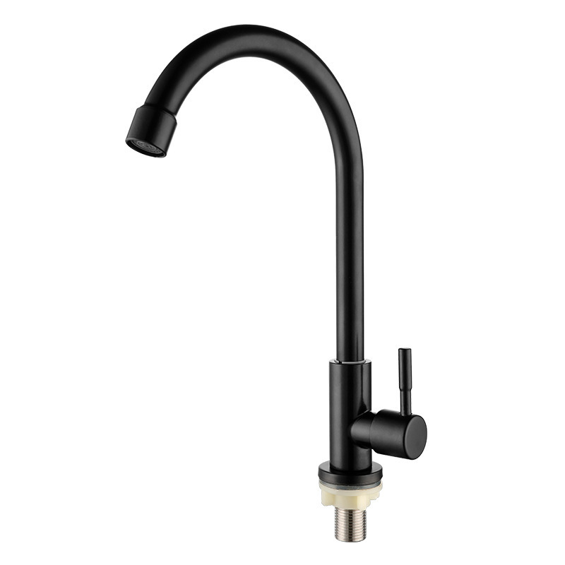 Polished Nickel Single Handle Kitchen Only Cold Faucet with Flexible Chrome Plated Lever, Stainless Steel 304, Low Price