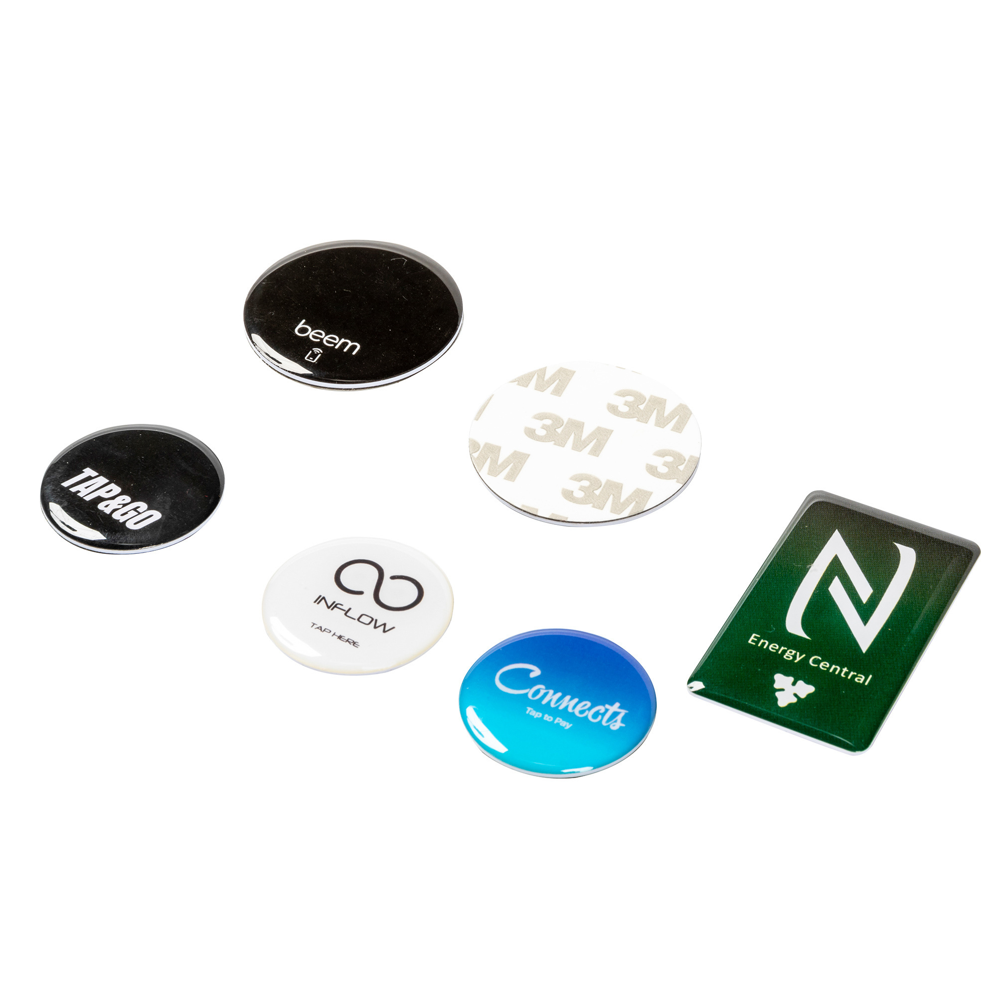 Custom Printing ISO14443A NFC Social Media Epoxy Tag Phone Stickers Rewritable NFC Tag