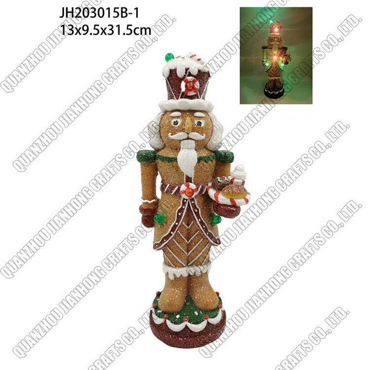 Best Selling Resin Xmas Nutcracker Soldier Statue Gingerbread Figurine For Christmas Holiday Decoration