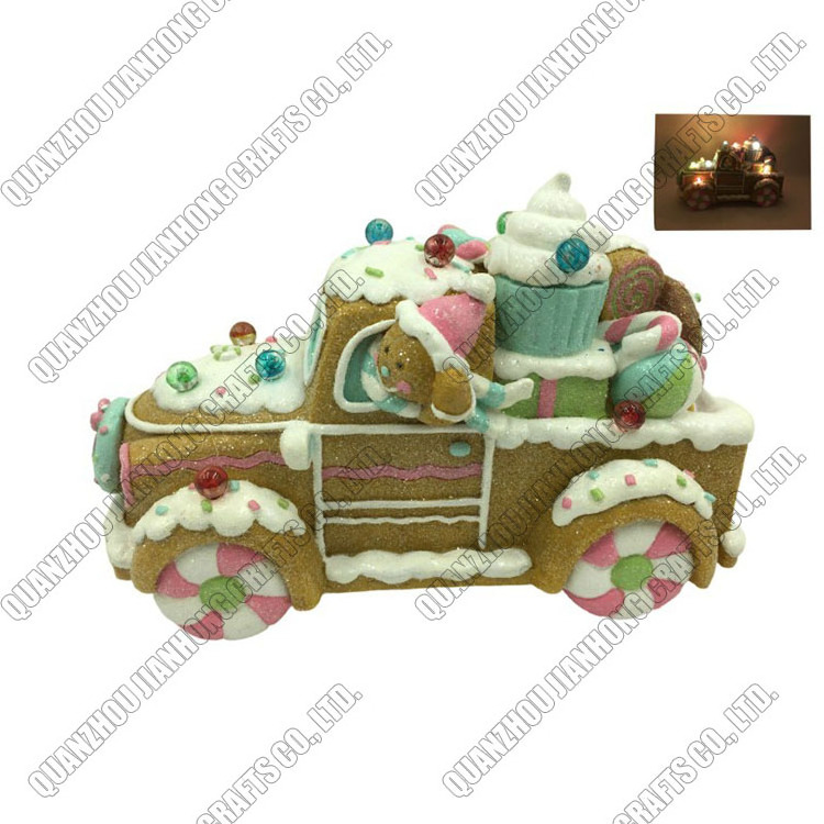 Custom Resin Christmas Ornaments Gingerbread Car Train Home Table Decor