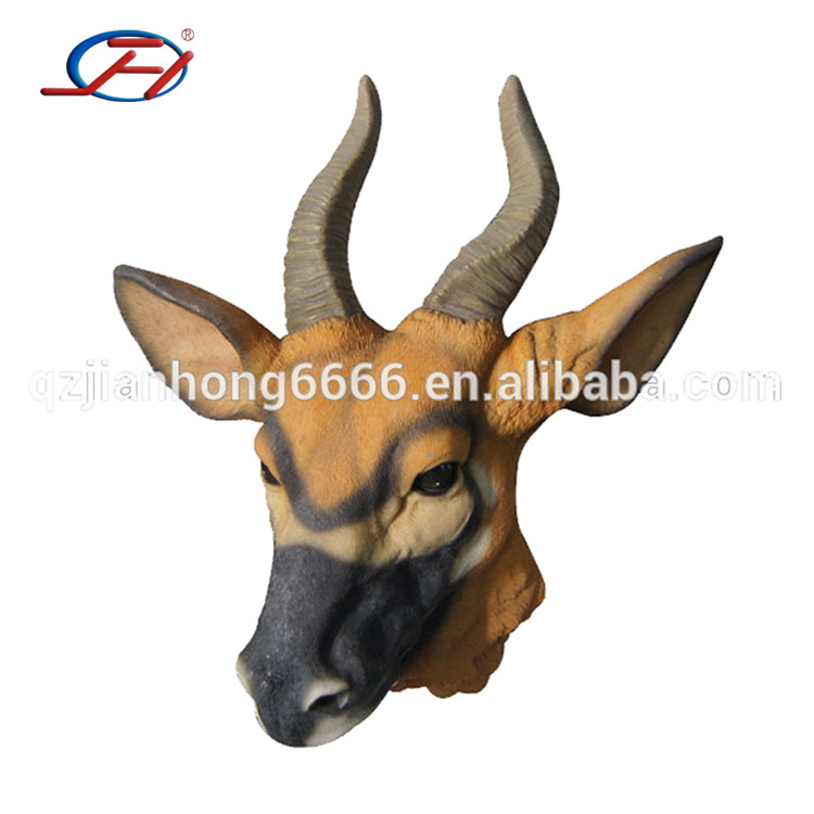 Resin Figure Wall Statue Animal Head Sculpture Garden Luxury Wall Decor