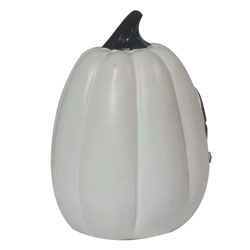 Pumpkin Resin Statue White Spooky Pumpkin Outdoor Resin Decoration