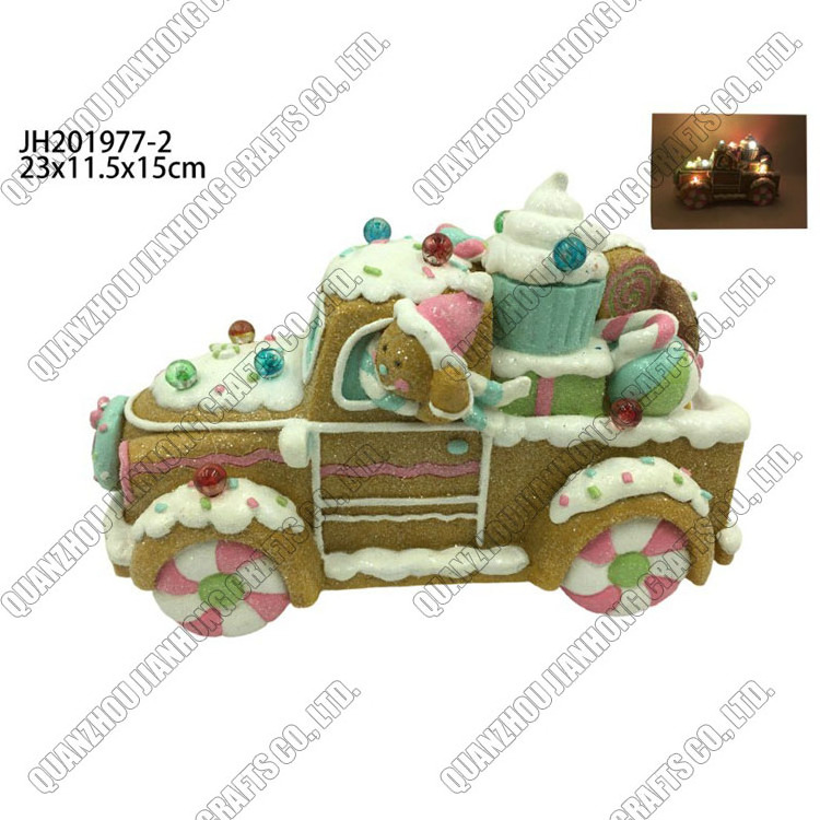 Custom Resin Christmas Ornaments Gingerbread Car Train Home Table Decor