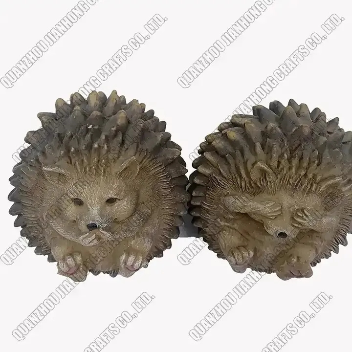 Animal Decor Statues Resin Fairy Garden Sculptures Mini Hedgehog Figurine