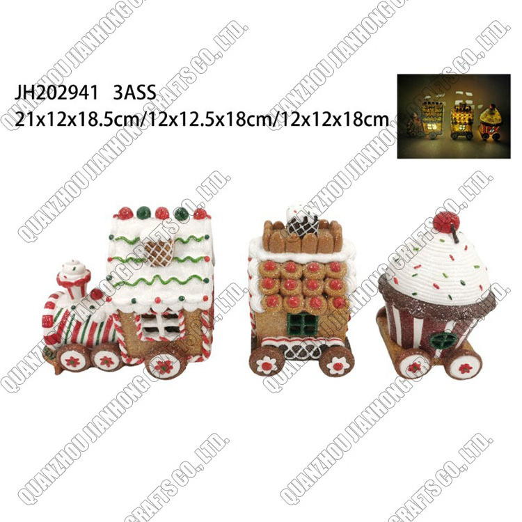 Custom Resin Christmas Ornaments Gingerbread Car Train Home Table Decor