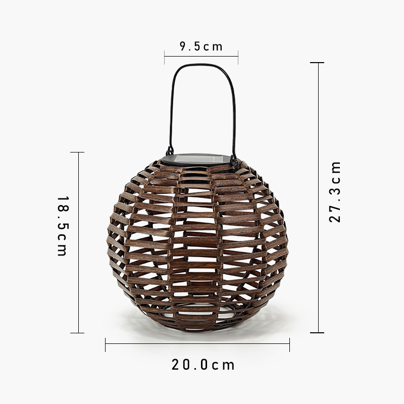 Solar Powered Rattan Lantern Portable Waterproof Led Outdoor Lantern For Home And Garden Decor