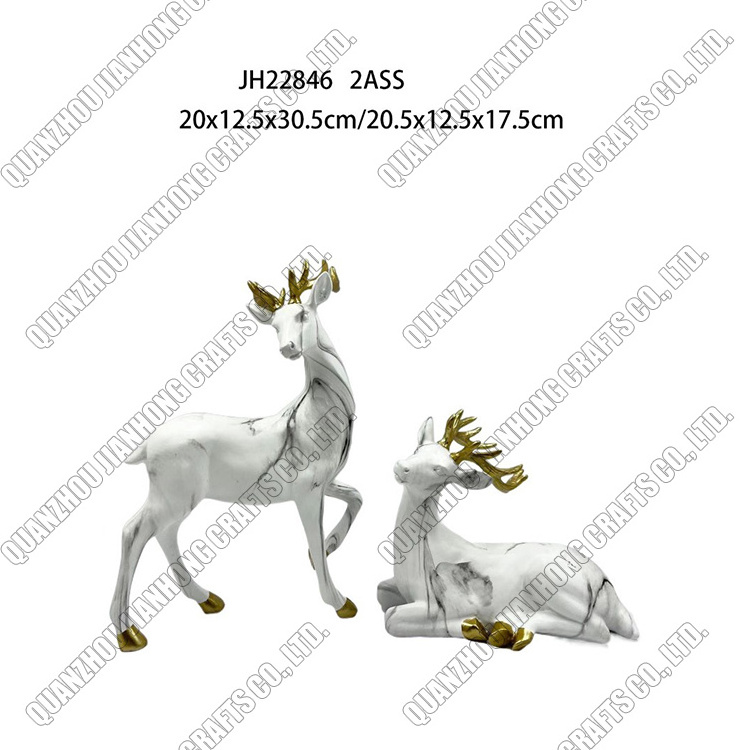 Custom Resin Custom Sculpture Statue Deer Custom Figurine For Holiday Ornament