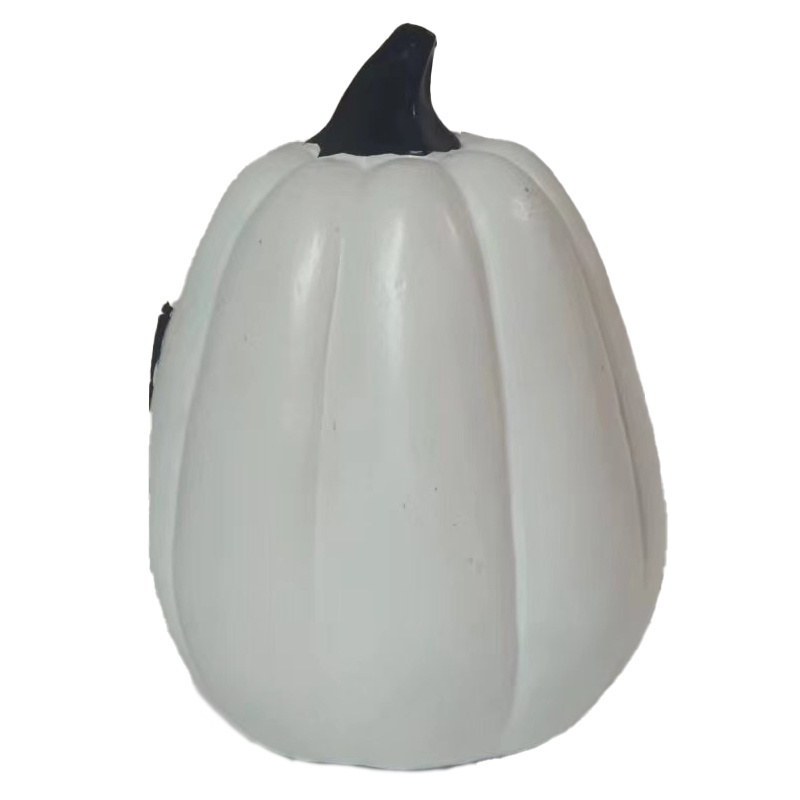 Pumpkin Resin Statue White Spooky Pumpkin Outdoor Resin Decoration