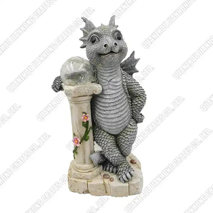 Wholesale resin dinosaur solar light dinosaur statue garden decoration