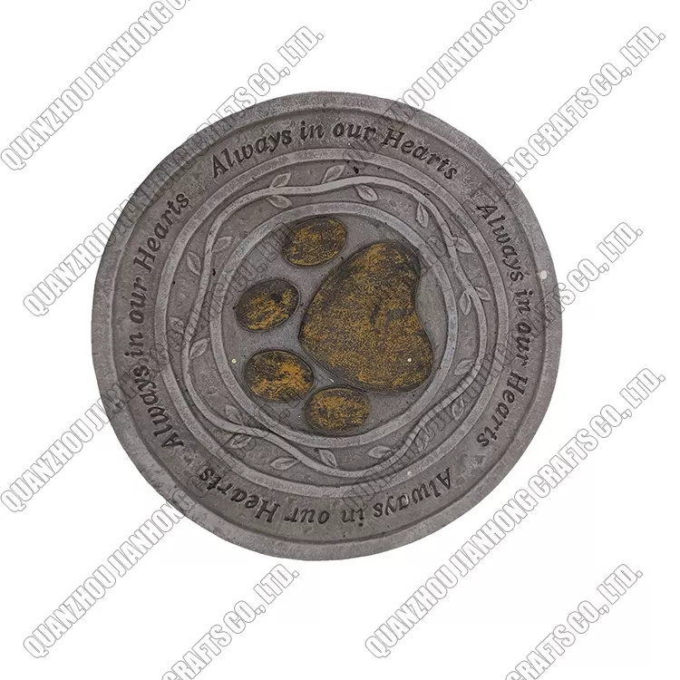 Resin Garden Gifts Polyresin Plaques Paw Print Pet Memorial Stones For Dogs