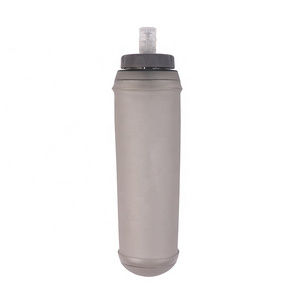 Foldable 300ML 500Ml Tpu Running Foldable Rotary Switch Bite Valve Soft Flask Collapsible Water Bottle