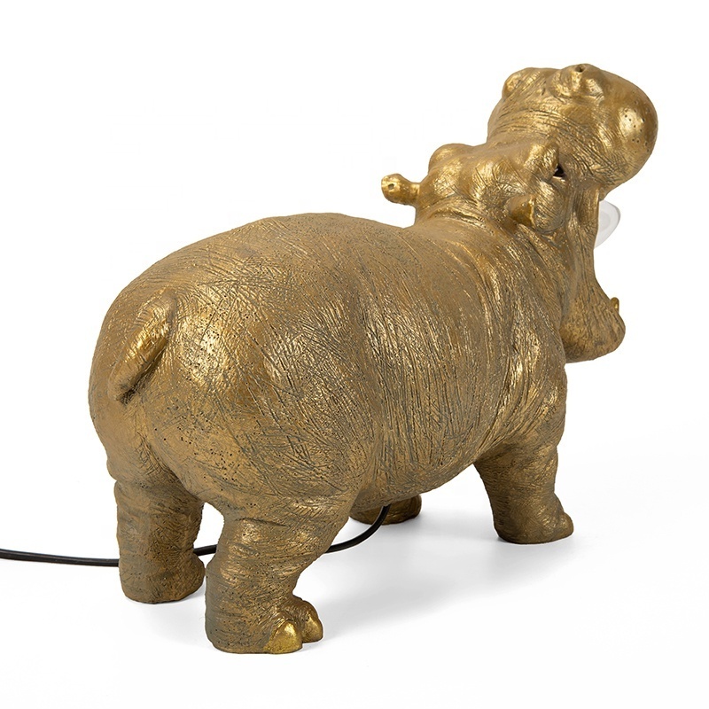 Durable Home Decorative Golden Animal Hippo Table  Bedroom Lamp