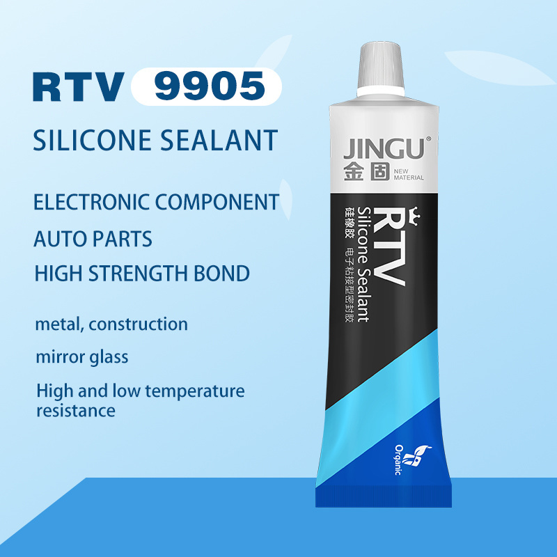 Rubber Silicone High Temperature Sealant RTV Electronic Insulation Fixed Waterproof Black Eco-friendly Carton Silicone Glue 9905