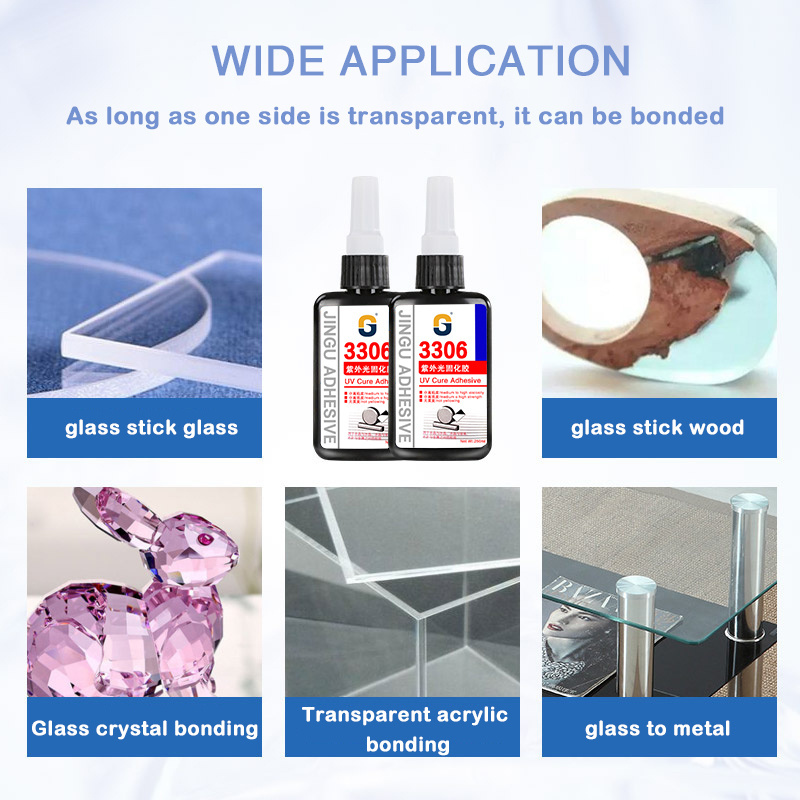 Shadowless glue gold solid UV glue glass acrylic suitable for transparent quick-drying curing lamp UV glue 250ml