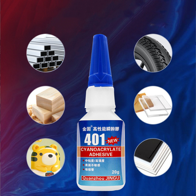 401 Super Glue Ultra Gel Clear Super glue For Plastic Wood Metal Crafts & Repair Cyanoacrylate Adhesive Instant Glue 20g