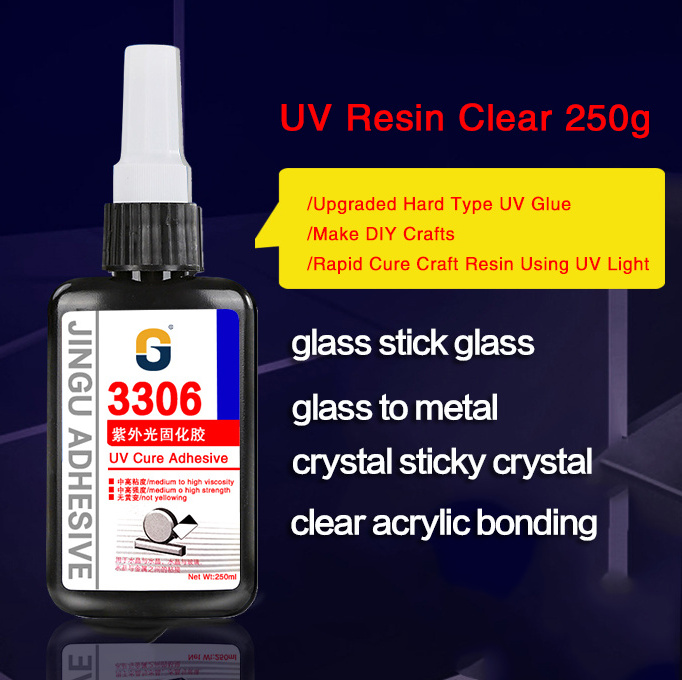 UV Resin Clear 250g- Upgraded Hard Type UV Glue - Rapid Cure Craft Resin Using UV Light- Casting and Coating