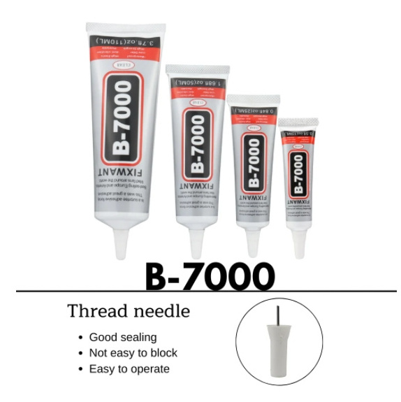 B-7000 Glue Clear for Semi Fluid High Viscosity Glues for Clothes Shoes Fabric Cell Phones Screen Repair Metal Stone Nail