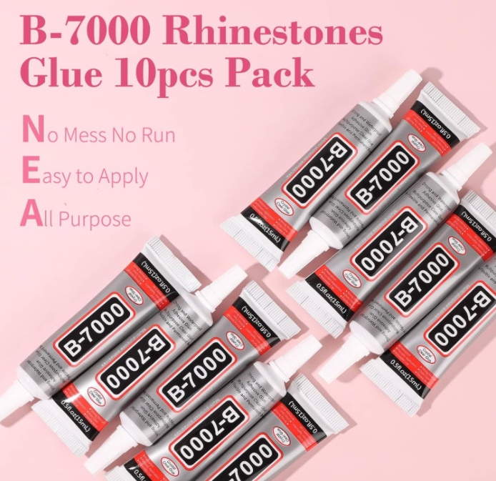 B7000 Jewelry Glue for Rhinestones Super Craft Glue with Precision Tip Multi Function Clear Glue Fabric Adhesive