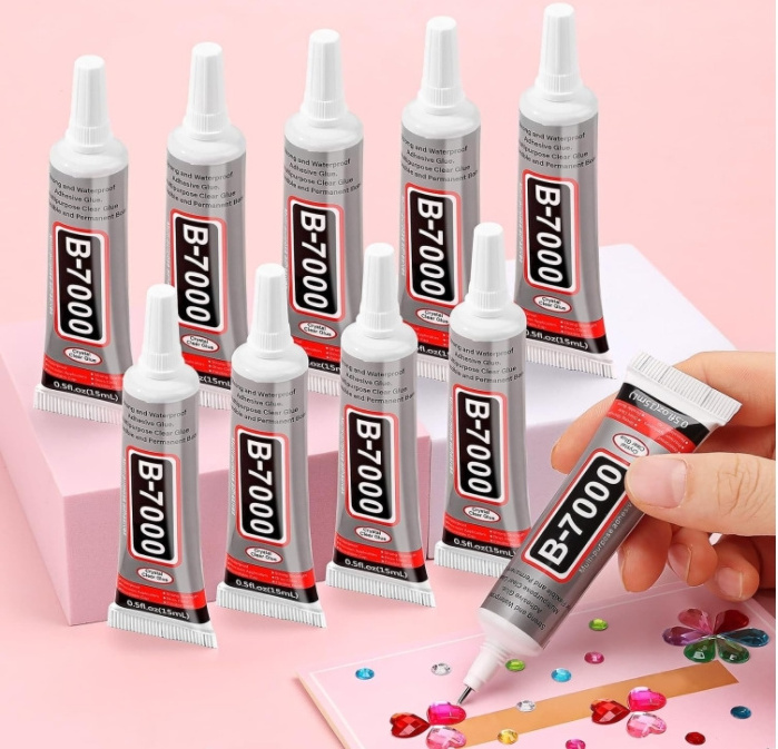 B7000 Jewelry Glue for Rhinestones Super Craft Glue with Precision Tip Multi Function Clear Glue Fabric Adhesive