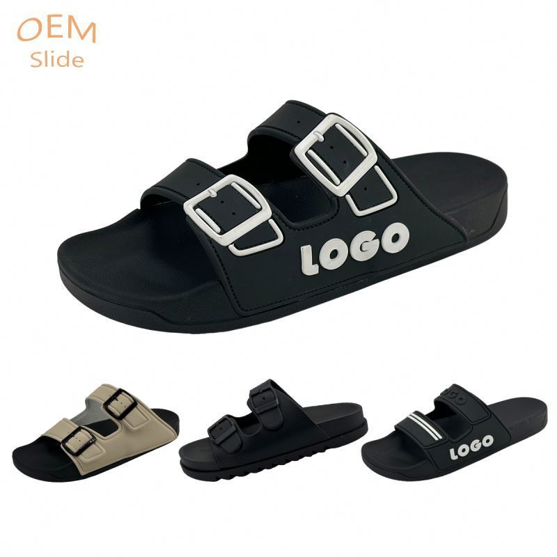 Transfer Slide Sheet Men Shoes Latest Design Slipper Sandal Wholesale Pvc Custom Men Cheap Color Buckle pantuflas