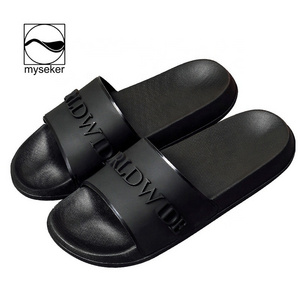 Pu Soft Rubber Slippers Sliding Window Strip Logo Custom High Quality Summer Sandal Slide Design Men Slides Design Men Myseker