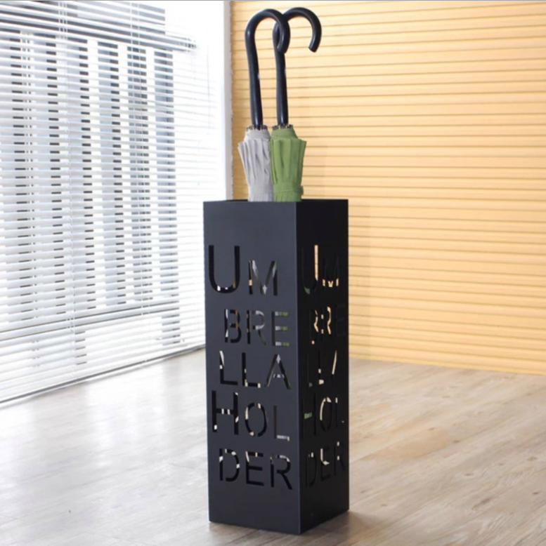 Floor-to-ceiling Iron Umbrella Bucket Stand Creative Alphabet Collection Simple Home Office Decoration Of Iron Umbrella Pieces