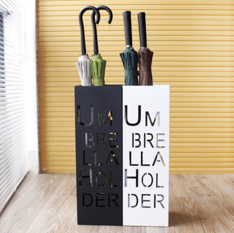 Floor-to-ceiling Iron Umbrella Bucket Stand Creative Alphabet Collection Simple Home Office Decoration Of Iron Umbrella Pieces