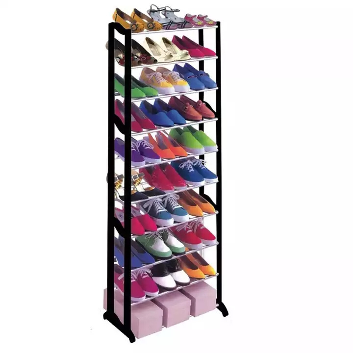 Home storage shoe shelf large capacity organizer for entryways cabinet 10 tiers plastic shoe racks