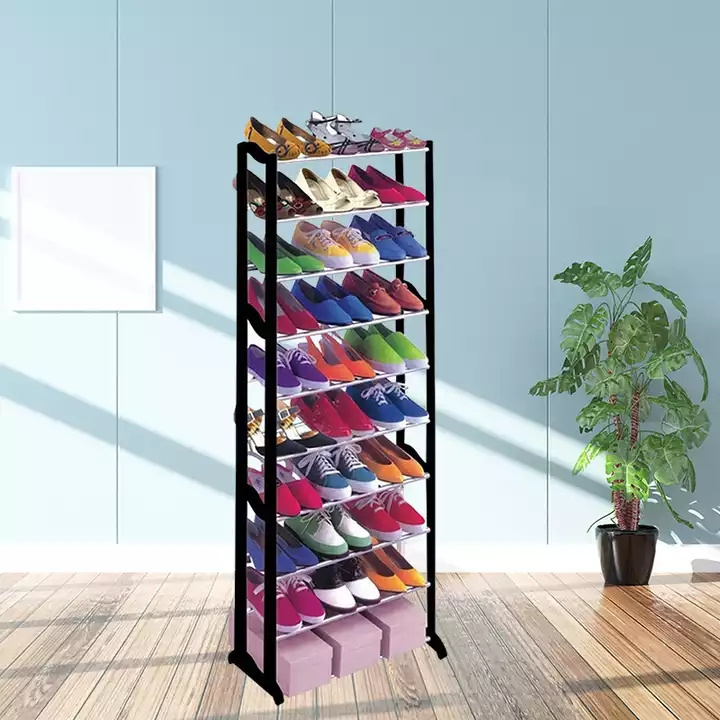 Home storage shoe shelf large capacity organizer for entryways cabinet 10 tiers plastic shoe racks