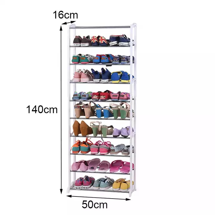 Home storage shoe shelf large capacity organizer for entryways cabinet 10 tiers plastic shoe racks