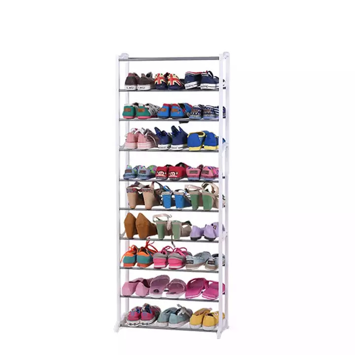 Home storage shoe shelf large capacity organizer for entryways cabinet 10 tiers plastic shoe racks