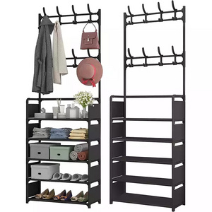 Custom OEM Shoes Rack Plastic Living Room 5 Tier Clothes Hanger Shoe Storage Racks for Home