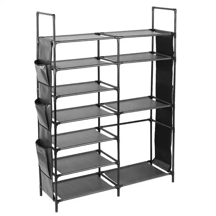 Shoe Rack Boots Storage Organizer 6 Tiers Closet Entryway Shelf Stackable Cabinet Tower Double Row Non-Woven Fabric Shoe Rack