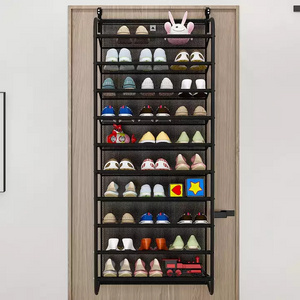 Mesh 50 Pair Shoe Space Door Hanging Organizer Wall Mounted Shoe Hanging Shelf Organizer Rack Wall Bag Storage Closet Holder