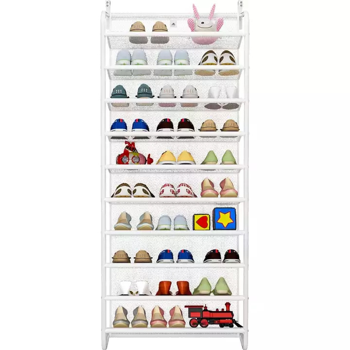 Mesh 50 Pair Shoe Space Door Hanging Organizer Wall Mounted Shoe Hanging Shelf Organizer Rack Wall Bag Storage Closet Holder