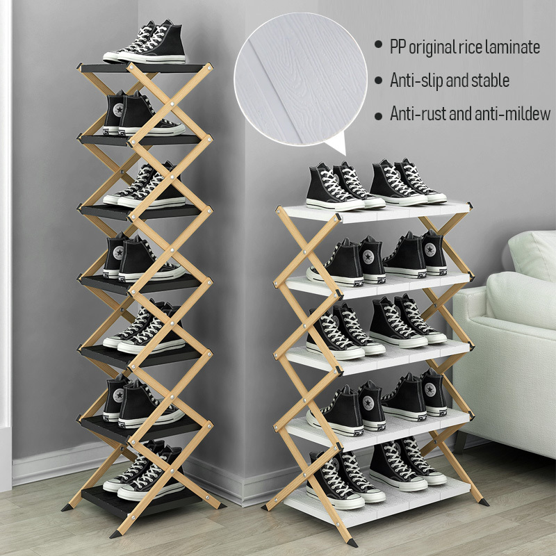 Hot Sale Metal Simple Collapsible Shoes Rack Folding Organizer Shoe Rack