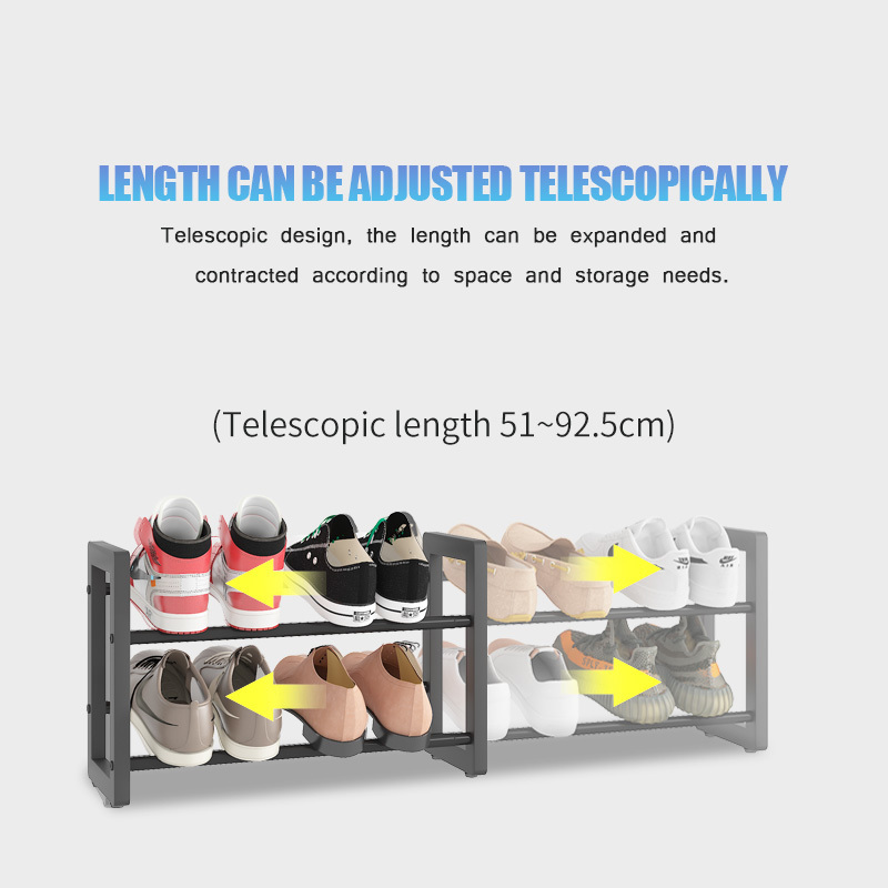 Black Extendable Saver Shoe Rack Organizer Hidden Furniture Shoe Rack