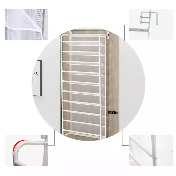 12 Layers Metal Shoe Racks Behind Hanging Door Shoe Rack 12 Pairs