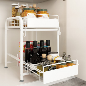 Spice Rack Bathroom Cabinet Organizer Kitchen 2 Pack Tier Under Sink Organizer