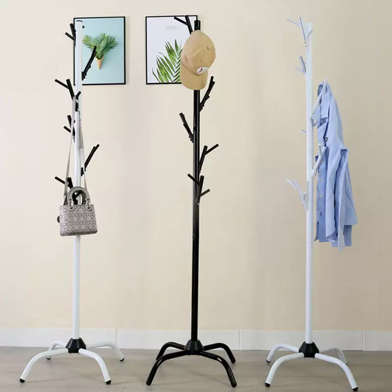 Small Packing Metal Bedroom Tree Shaped Clothes Tree Hat Garment Coat Hanger Stand