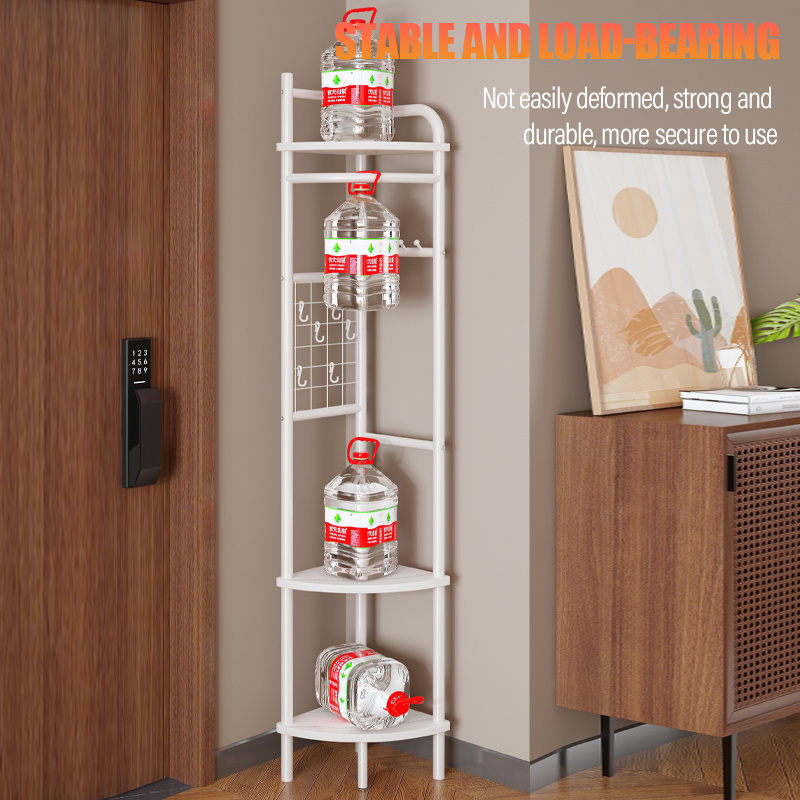 Doorway Multi-Functional 3 Layers Floor Standing Clothes Hanger Metal Corner Coat Rack