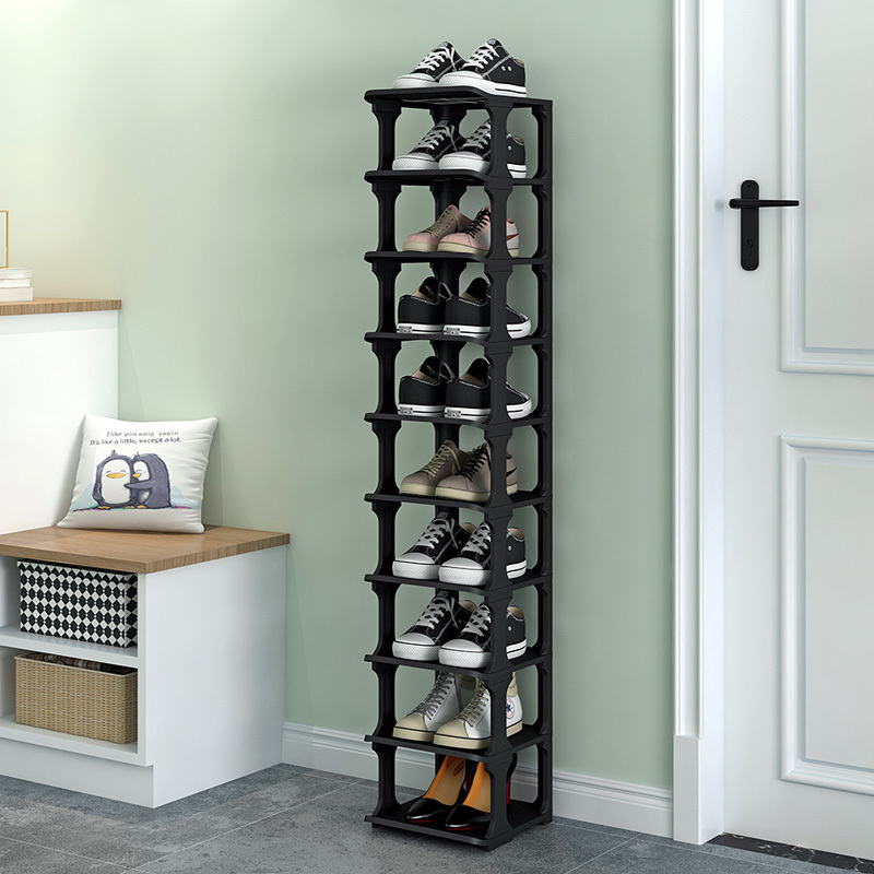 Lightweight 10 Layers Adjustable  Narrow Stackable Kids Shoe Rack Plastic