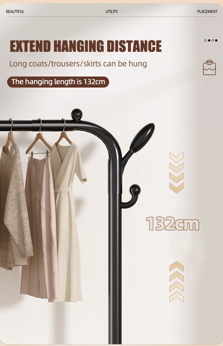 Portable Clothing Garment Rack Multi Functional Double Poles Cloth Stand Hanger