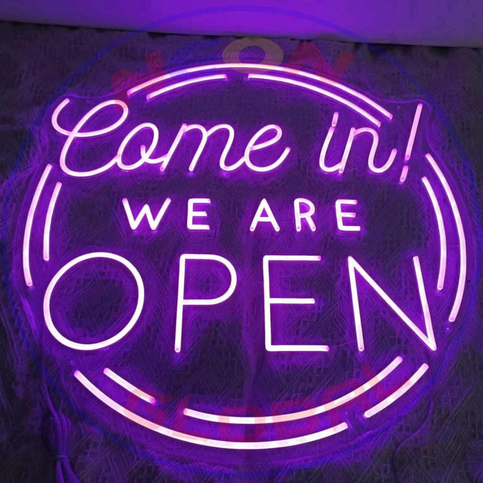 We're Open Custom Led Neon Sign  Business Logo Open Led Light Store Led /Art Design/ Hanging Neon Sign