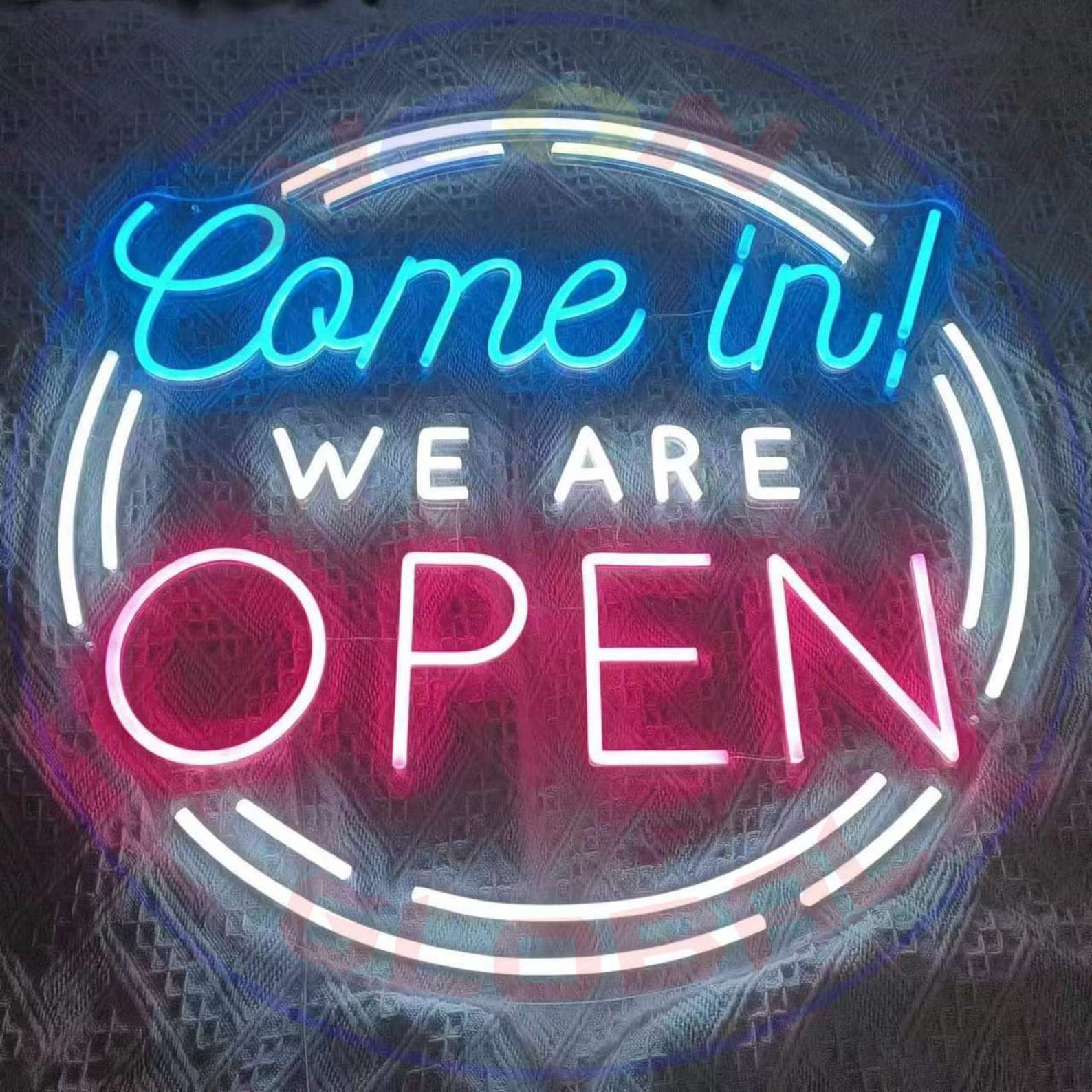 We're Open Custom Led Neon Sign  Business Logo Open Led Light Store Led /Art Design/ Hanging Neon Sign