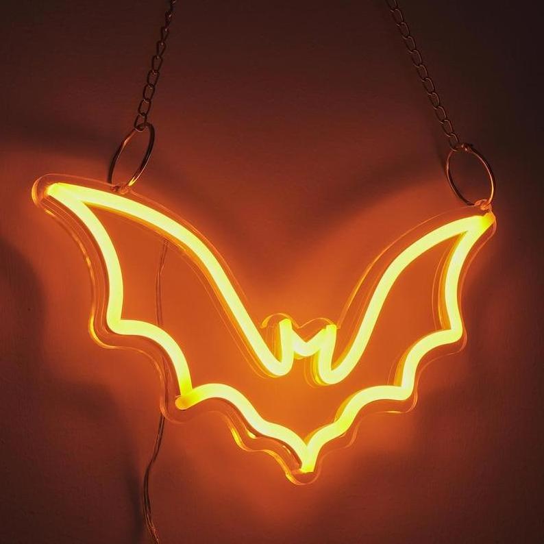 Bat neon sign Halloween Neon Sign Bat Neon Light Pink Purple Green Flying Party Decoration Wall Mount