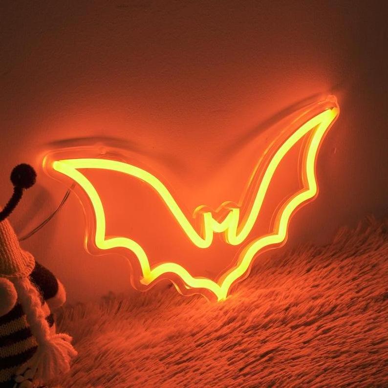 Bat neon sign Halloween Neon Sign Bat Neon Light Pink Purple Green Flying Party Decoration Wall Mount